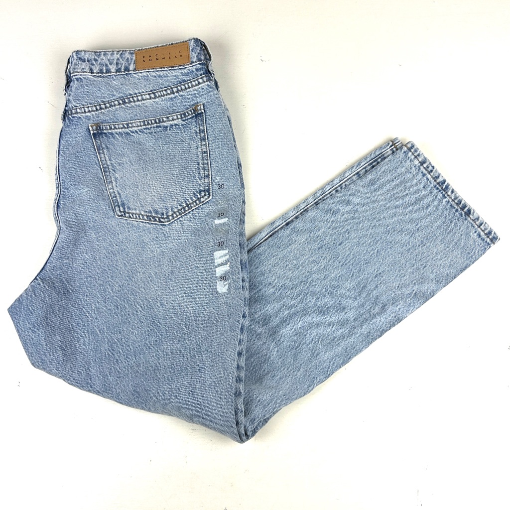 Pacsun Women Jeans 30 Blue High Rise Mom Distressed Denim 100% Cotton